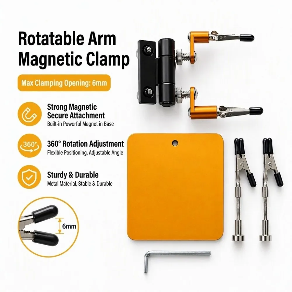 Magnetic Auxiliary Welding Holder Adjustable Screw Clamp DIY Soldering Helper For PCB Electronics Repair Workbench Fixing Tool