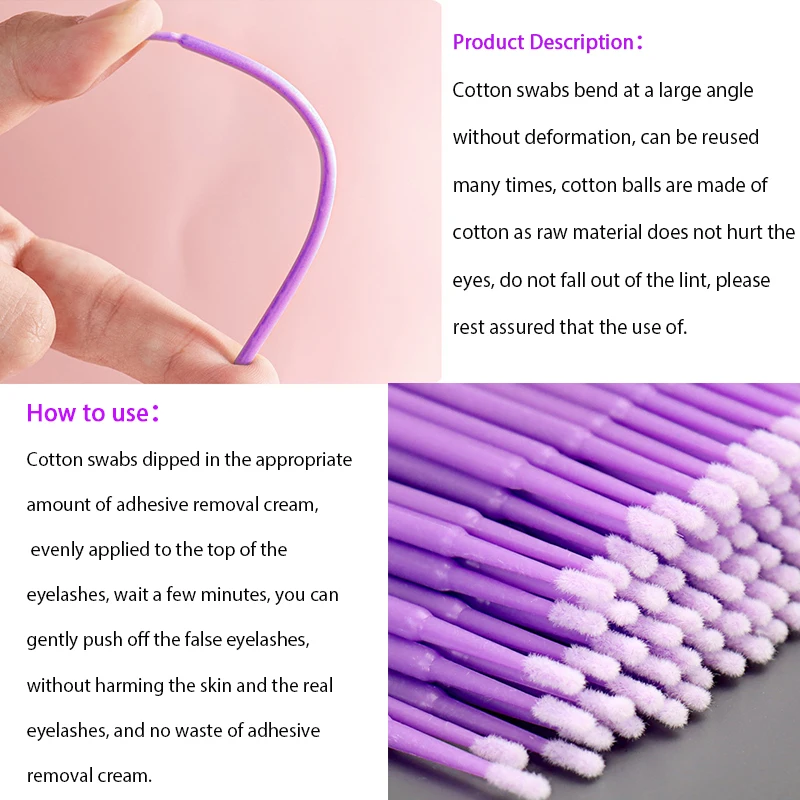 500PCS Disposable Eyelash Brushes Eyelashes Extension Tools Swab Micro Brush For Lip Lash Cleaning Makeup Tools Wholesale