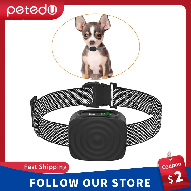 Dispositivo antiladridos para perros, Collar de entrenamiento eléctrico inteligente ultrasónico USB para perros, Collar a prueba de agua con