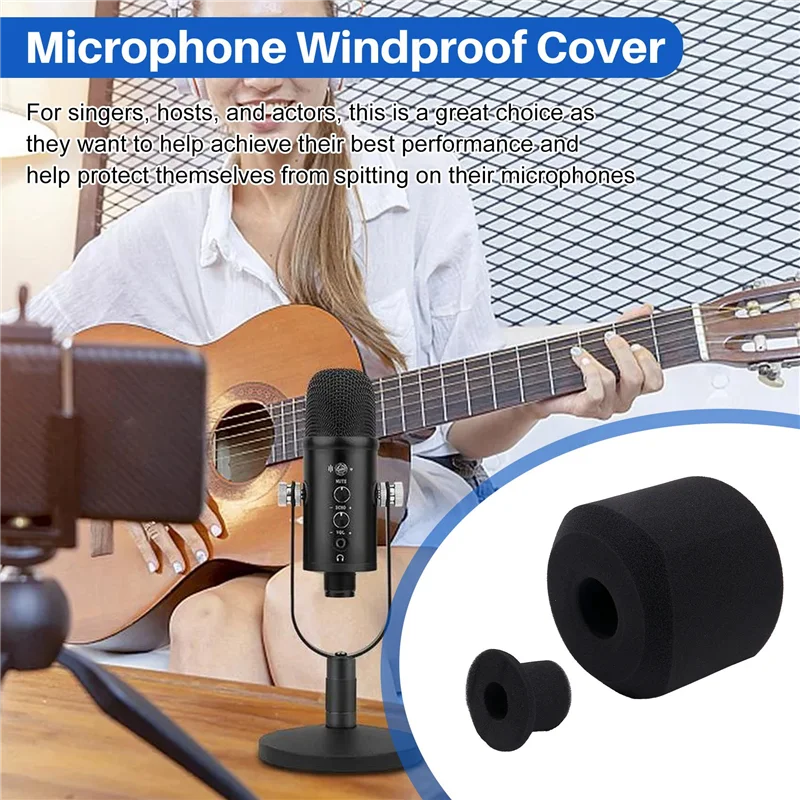 Microfone vento-filtro escudo acústico para estúdios de registro microfone espuma absorvente de som para a maioria dos microfones suporte