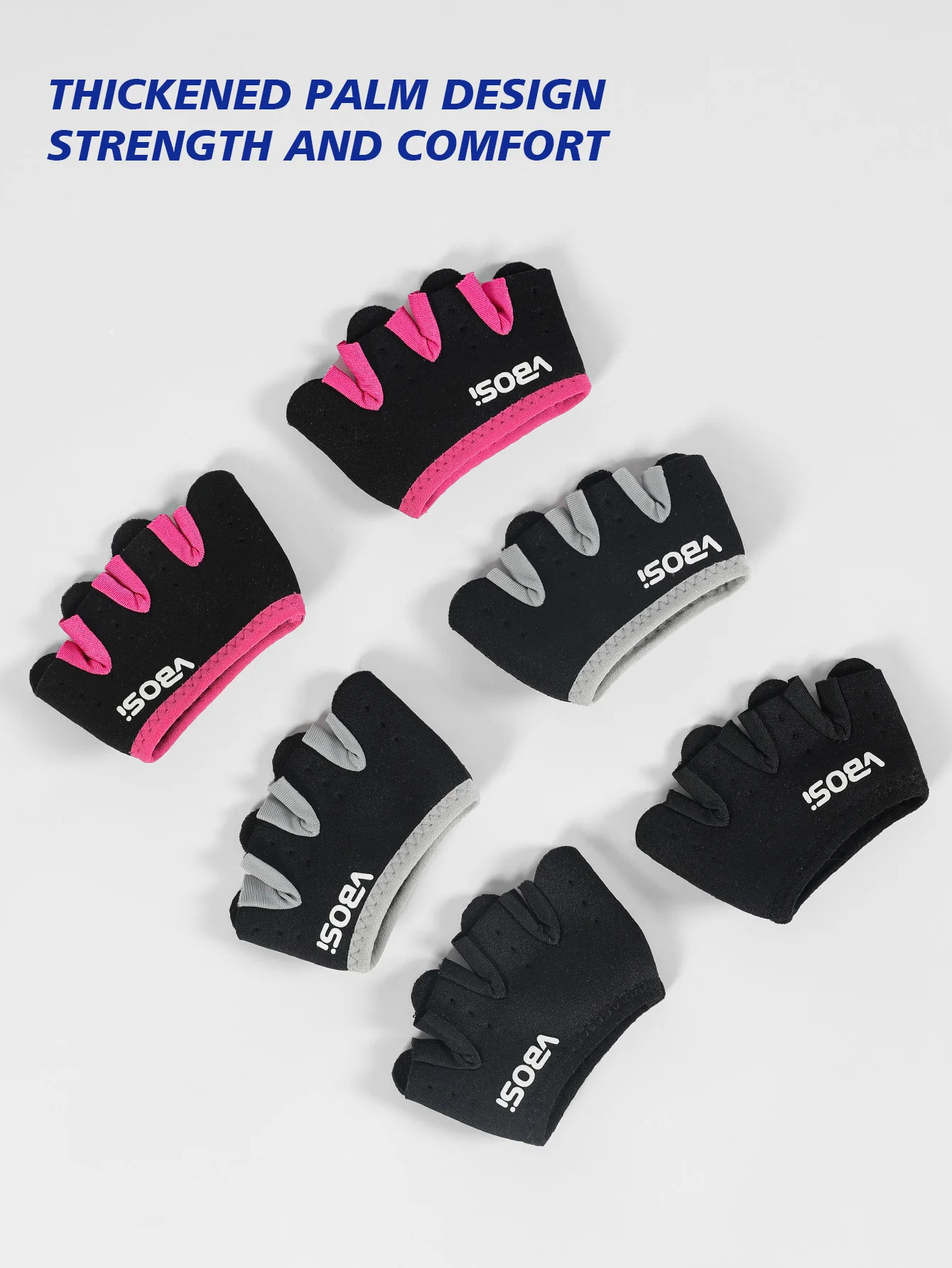 VBOSi KLEINE GRÖSSE Damen Herren Vier-Finger-Trainingshandschuhe für Fitness, Gewichtheben & Training – Detail 3