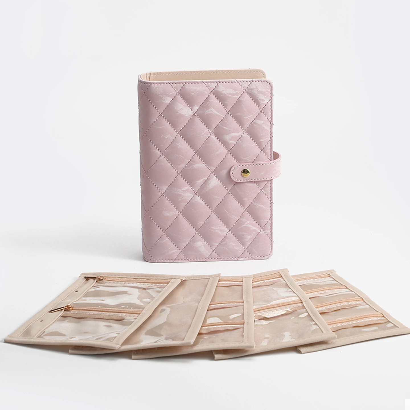 حقيبة تخزين مجوهرات السفر المحمولة منظم إكسسوارات ذهبية حامل مضاد للأكسدة للأساور والأقراط والقلائد والخواتم