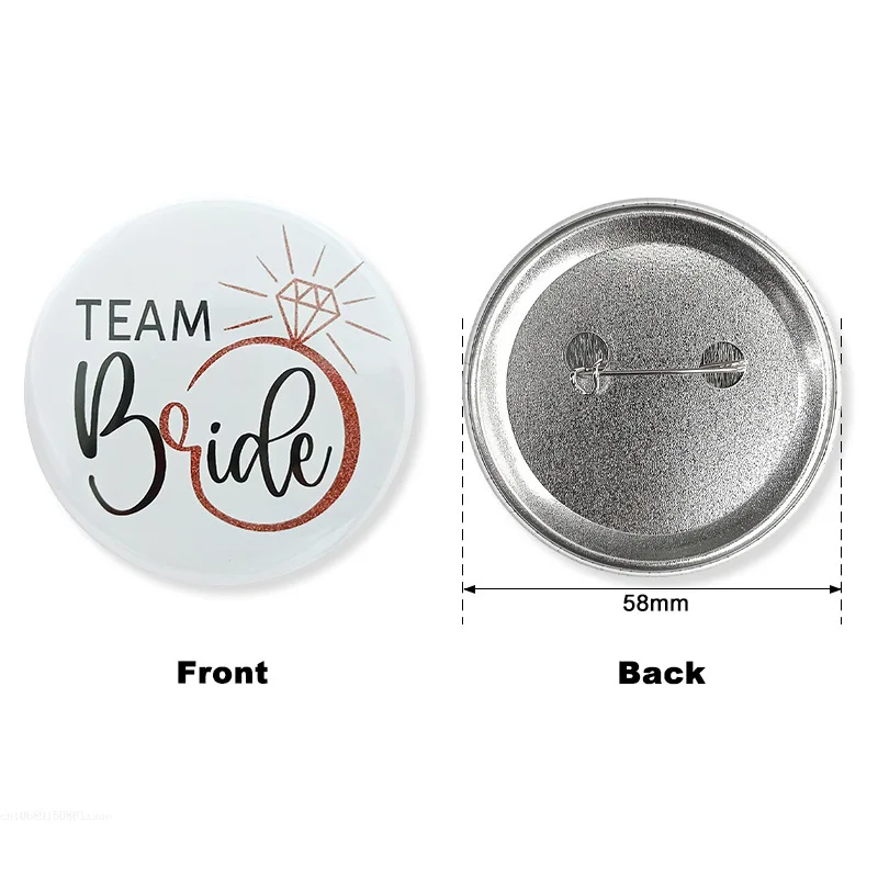 1pcs Team Bride Team Groom Badge Wedding Hen Party Decoration Bachelorette Party Bride To Be Bridal Shower Brooch Supplies