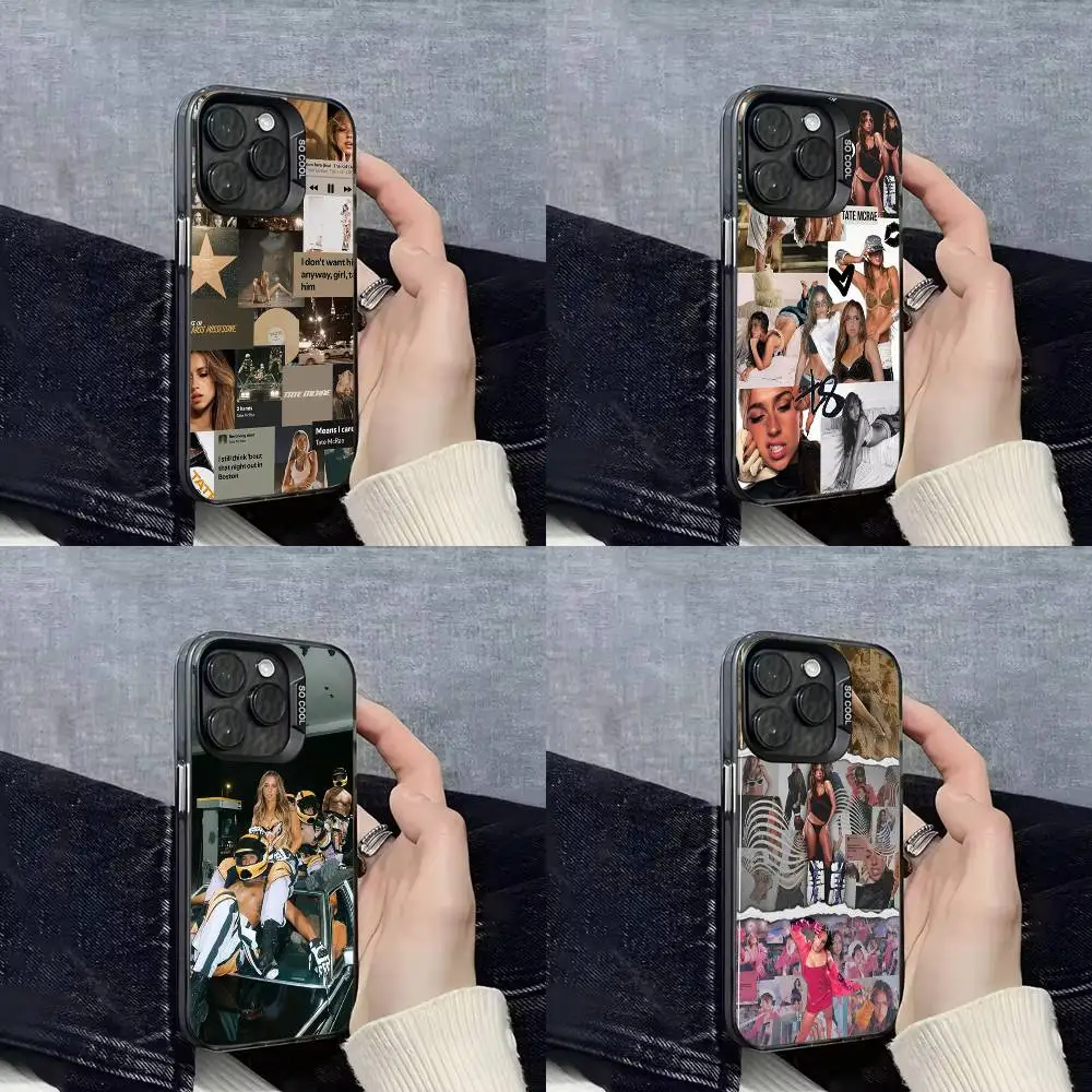 

Phone Case For iPhone 17,16,15,14,13,12,11,Pro,Max,Plus,E,SE4,Air,Mini Black IMD Singer Girl T-Tate McRae Cover
