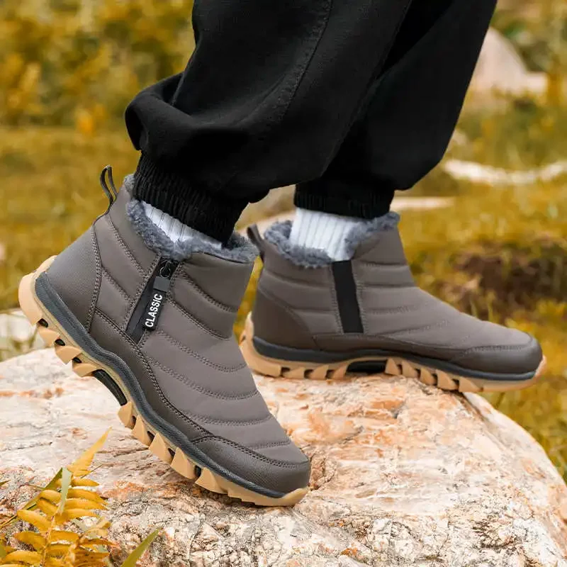 

Hi Cut Snow Booties Brown Sneakers For Men Casual Badminton Men's Shoes 48 Size Sport New Arrival Deadlift
