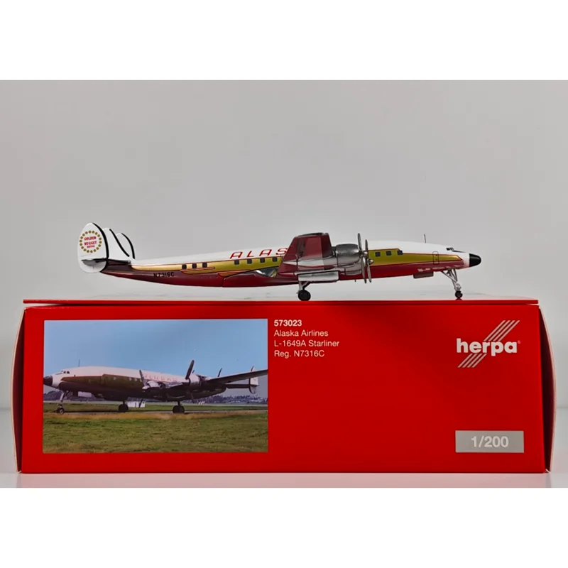 

Herpa Diecast 1/200 Alaska Airlines L-1649A N7316C Alloy Aircraft Model Collectible Decorative Ornament Toy