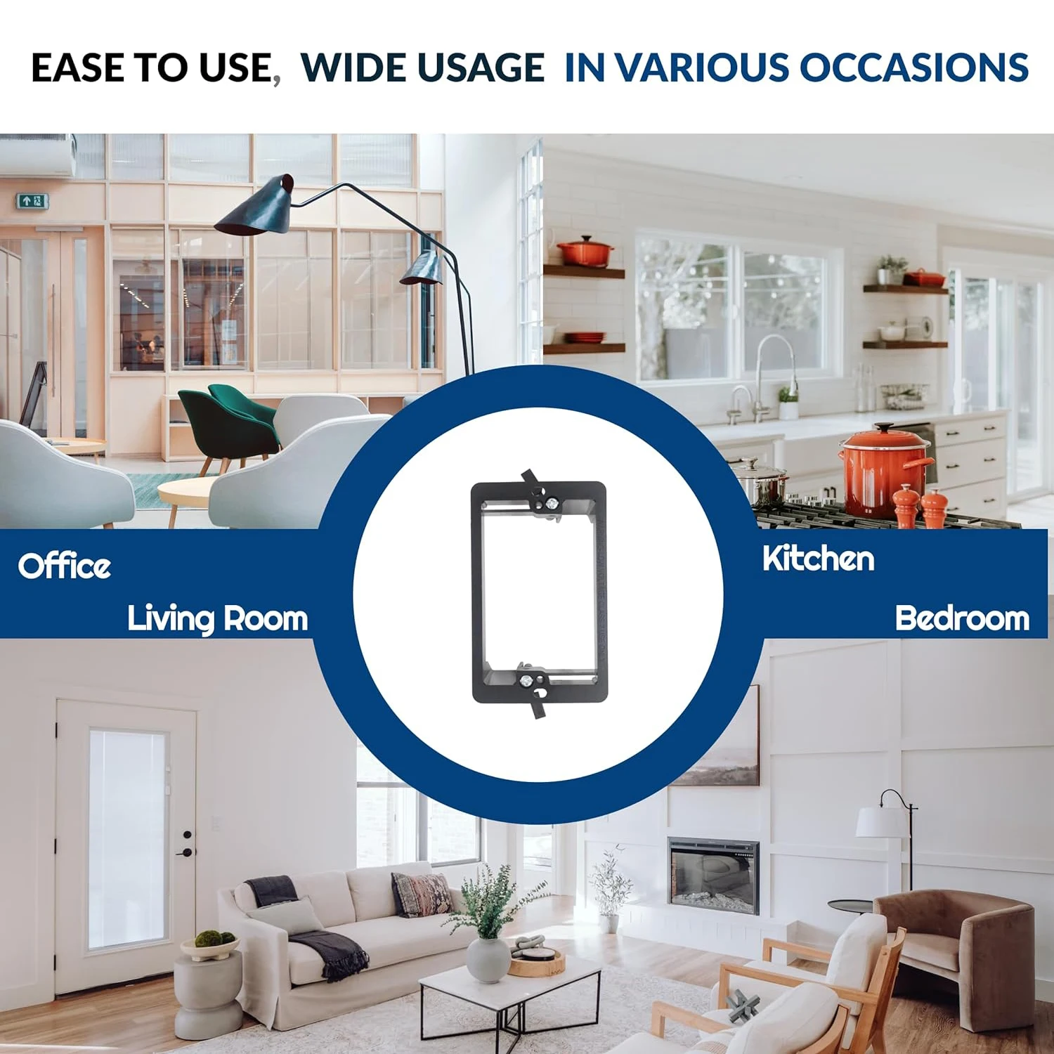 ZoeRax Low Voltage Mounting Bracket for Single Gang Wall Plate, Telephone Wires, Network Cables, HDMI, Coaxial, Speaker Cables