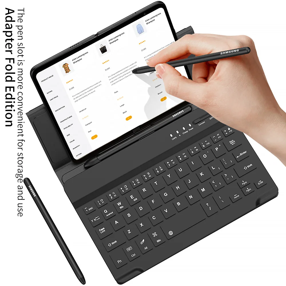 Imagem -03 - Capa de Couro para Samsung Galaxy z Fold Teclado Bluetooth Lápis sem Fio para Mouse Google Pixel Mate Fold 5g x2 xl