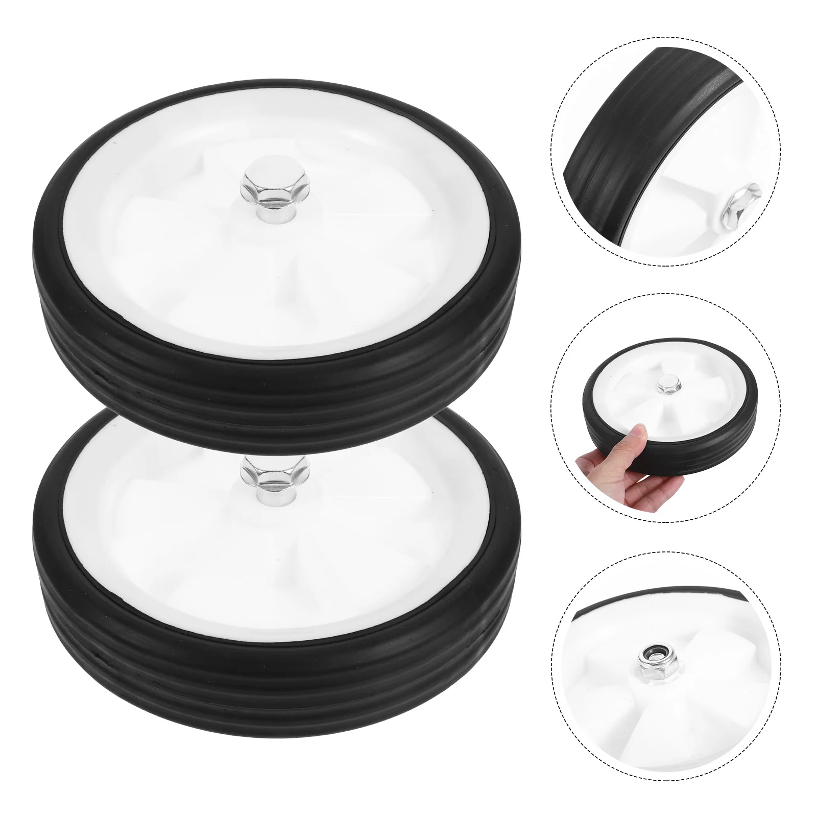 2pcs Air Compressor Wheel Replacement Parts 6 Inch Caster Black Rubber Roller Efficient Practical Versatile Industrial Use