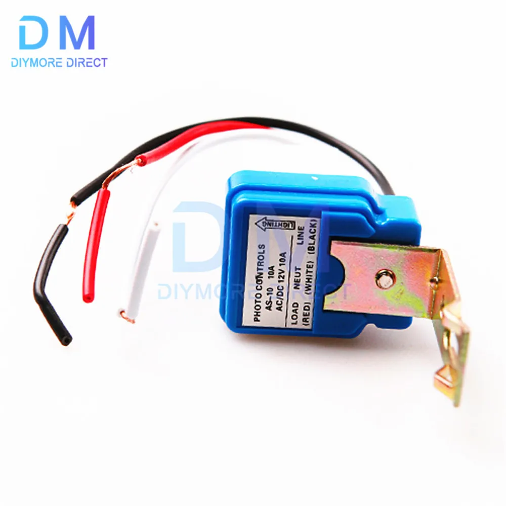 AS-10 10A Photoswitch Sensor Switch Auto On Off Photocell Street Light Control AC/DC universal 12V