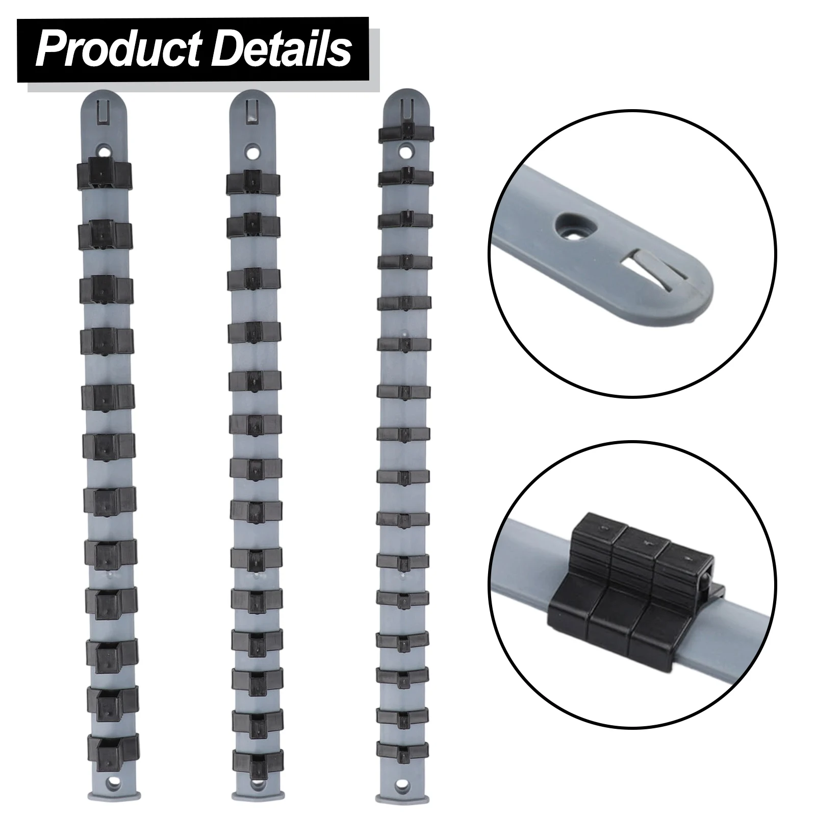 1 Pc Or 3pcs/Set Plastic For Socket Organizer 1/4 3/8 1/2 Inch For Socket Tray Rail Rack Storage Holder Shelf Storage Organizer