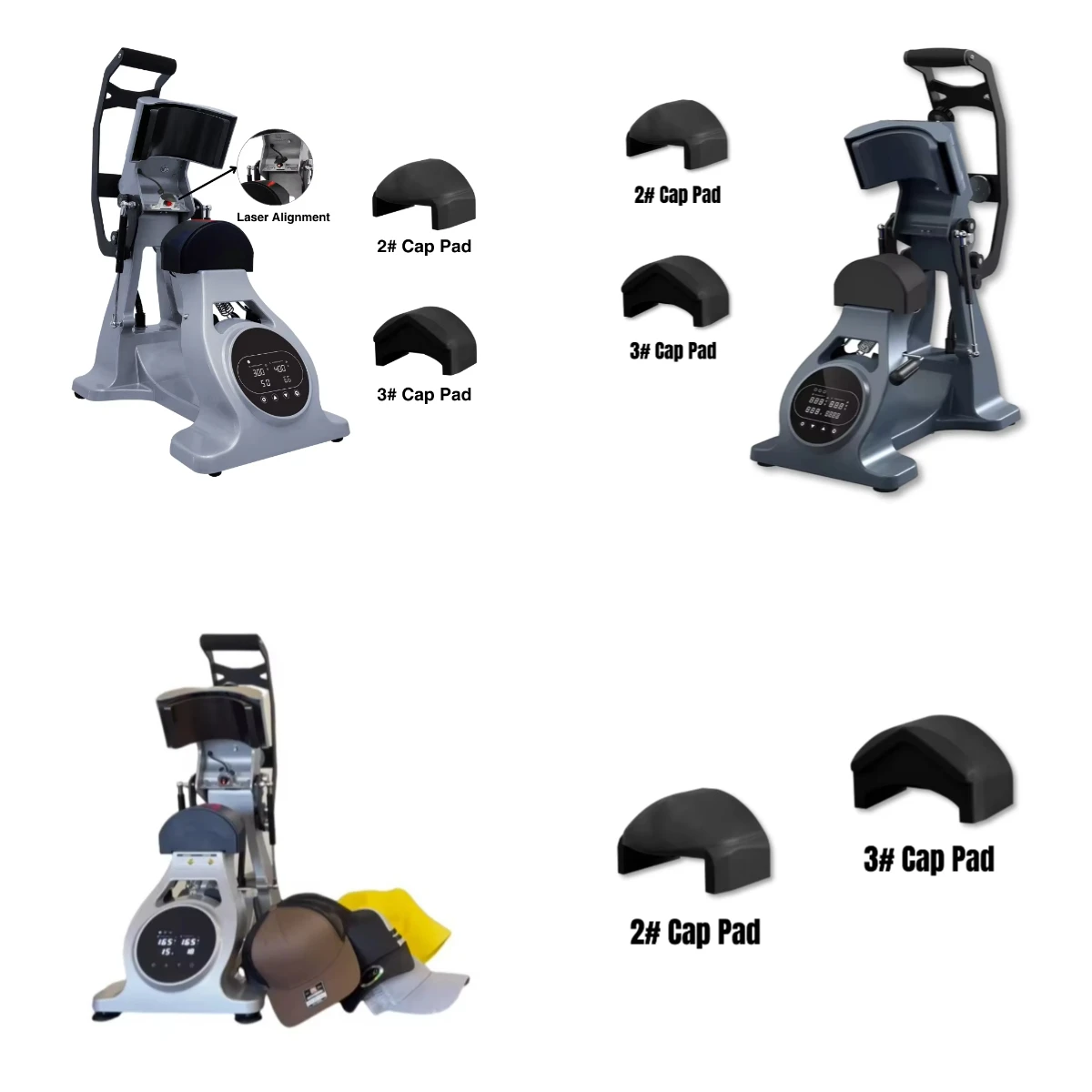 

WJW Dual Heated Semi-Auto Hat & Cap Heat Press Machine Automatic Hat Press With Replacement Cover for Richardson 112