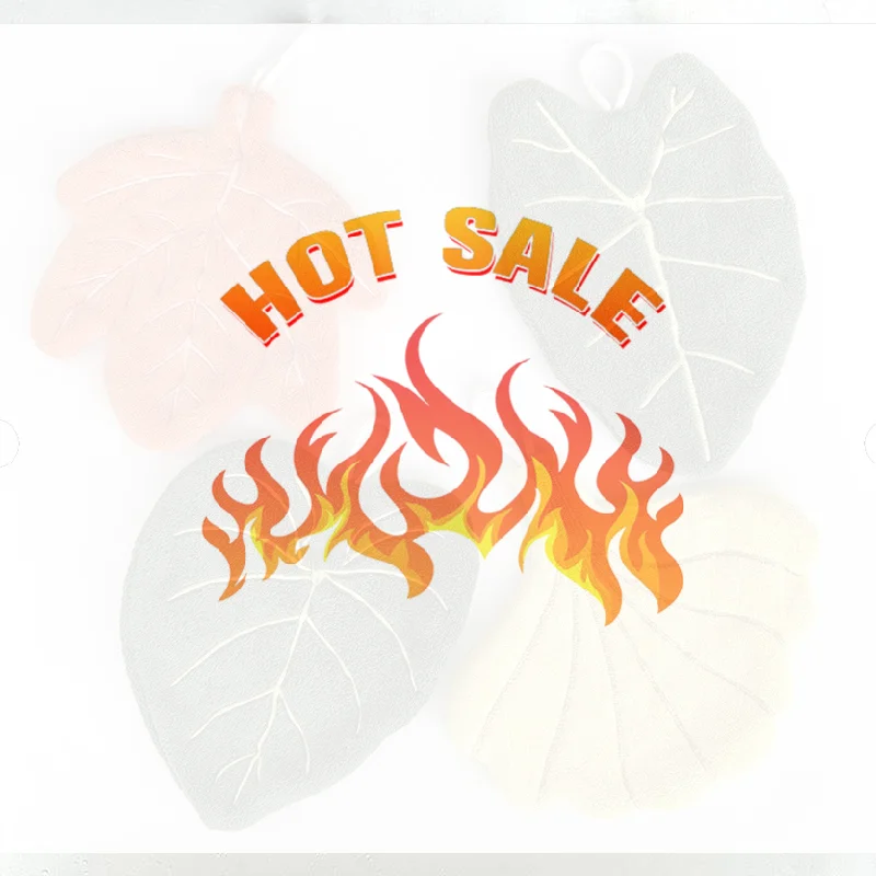 Soft Double-layer Leaf Style Hand Towel Thickened Absorbent Hanging Hand Cloth Speed Dry Handkerchief Rag