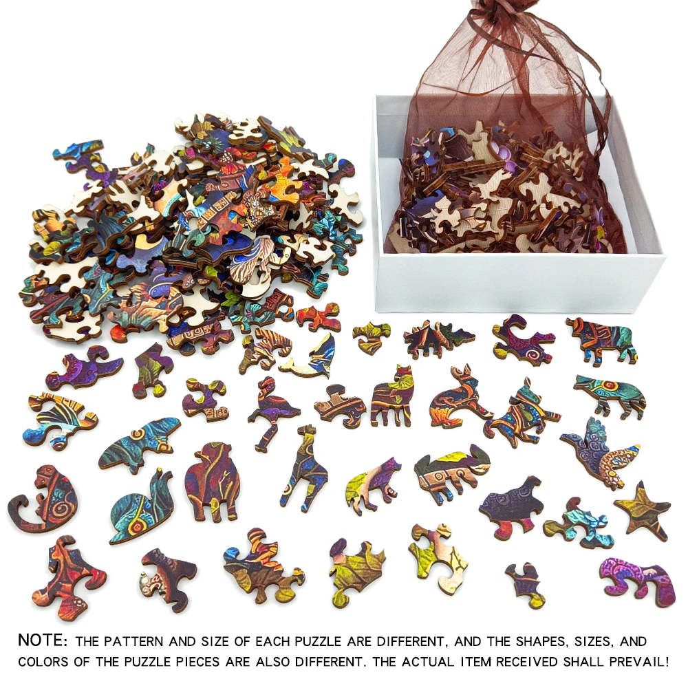 Jigsaw PuzzleHummingbird Disc Wooden Colorful, Alien Shape Animal Jigsaw Puzzle Adult Stress Relief Super Difficult EducationaL
