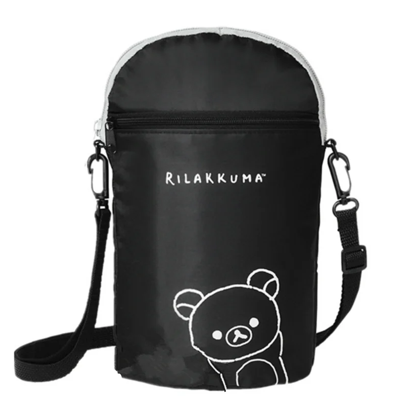 

New Kawaii Anime Rilakkuma Water cup Insulation Messenger bag Crossbody Bags for Women Girls Kids