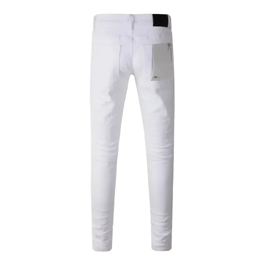 New top quality Purpless Jeans Men high Street white trousers brand Fashion high quality Repair Low Raise Skinny Denim pants