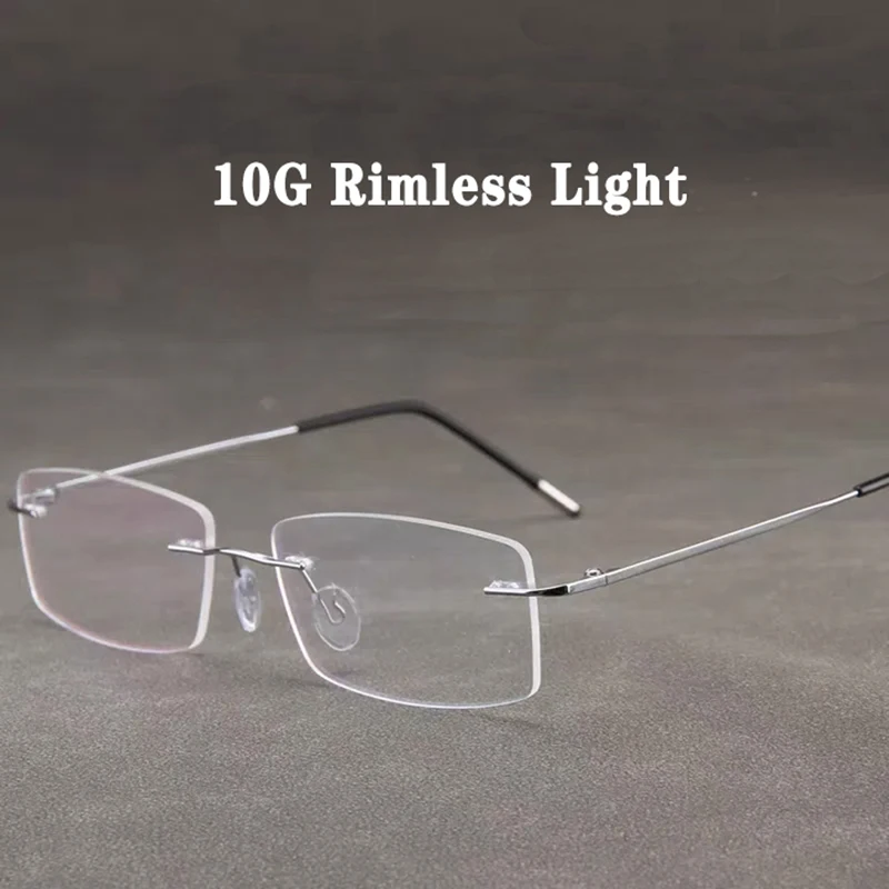 Randlose Lesebrille Männer Vergrößerung Brillen Presbyopie Brille Dioptrien Diamant Schneiden +1,0 Bis +3,5 Blau Licht Blockieren Glas