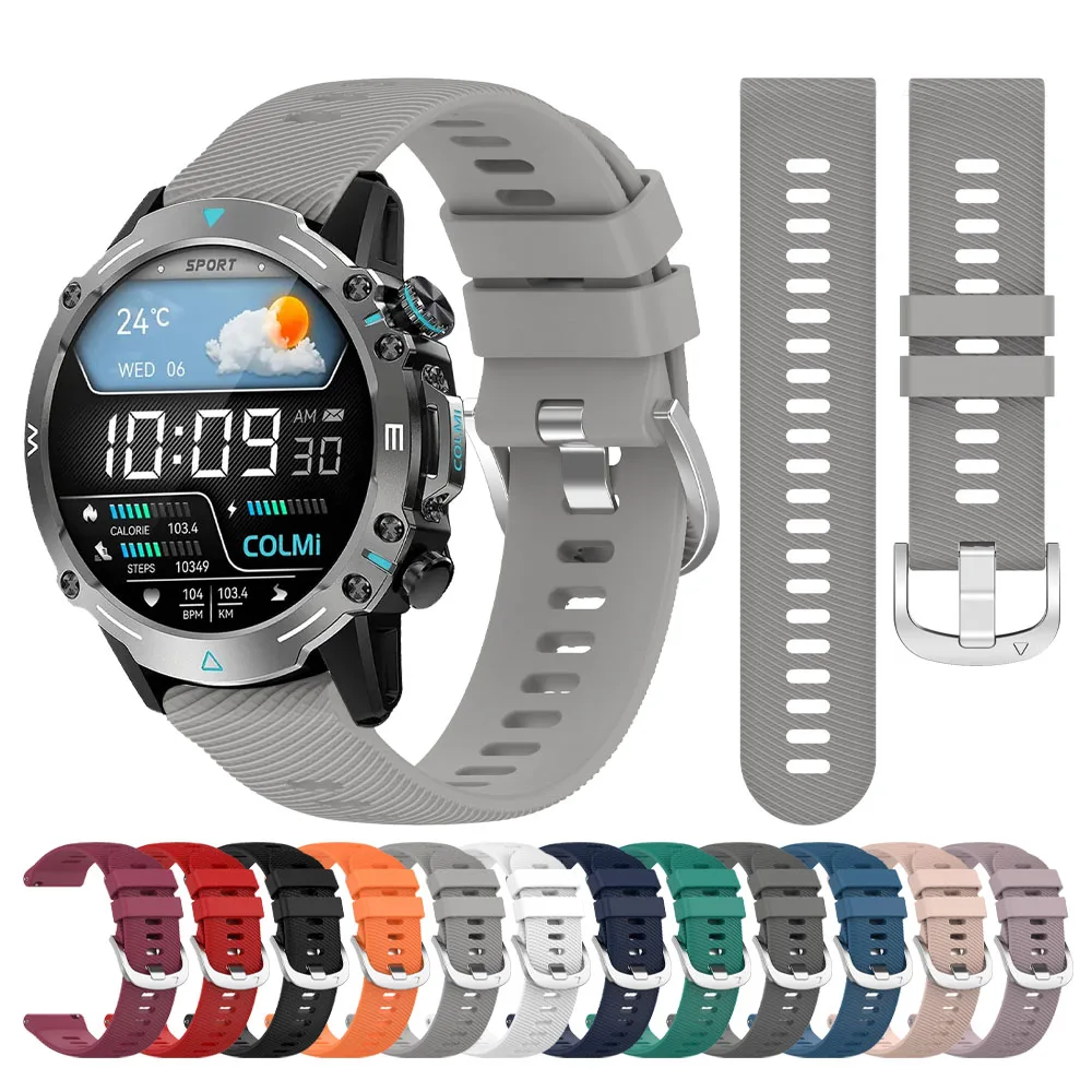 Correa de 20mm 22mm para reloj COLMI i28 Ultra, pulsera de silicona para COLMI M42/C81 C60 C8 Max/I31/P68 P71 P73/P28 Plus