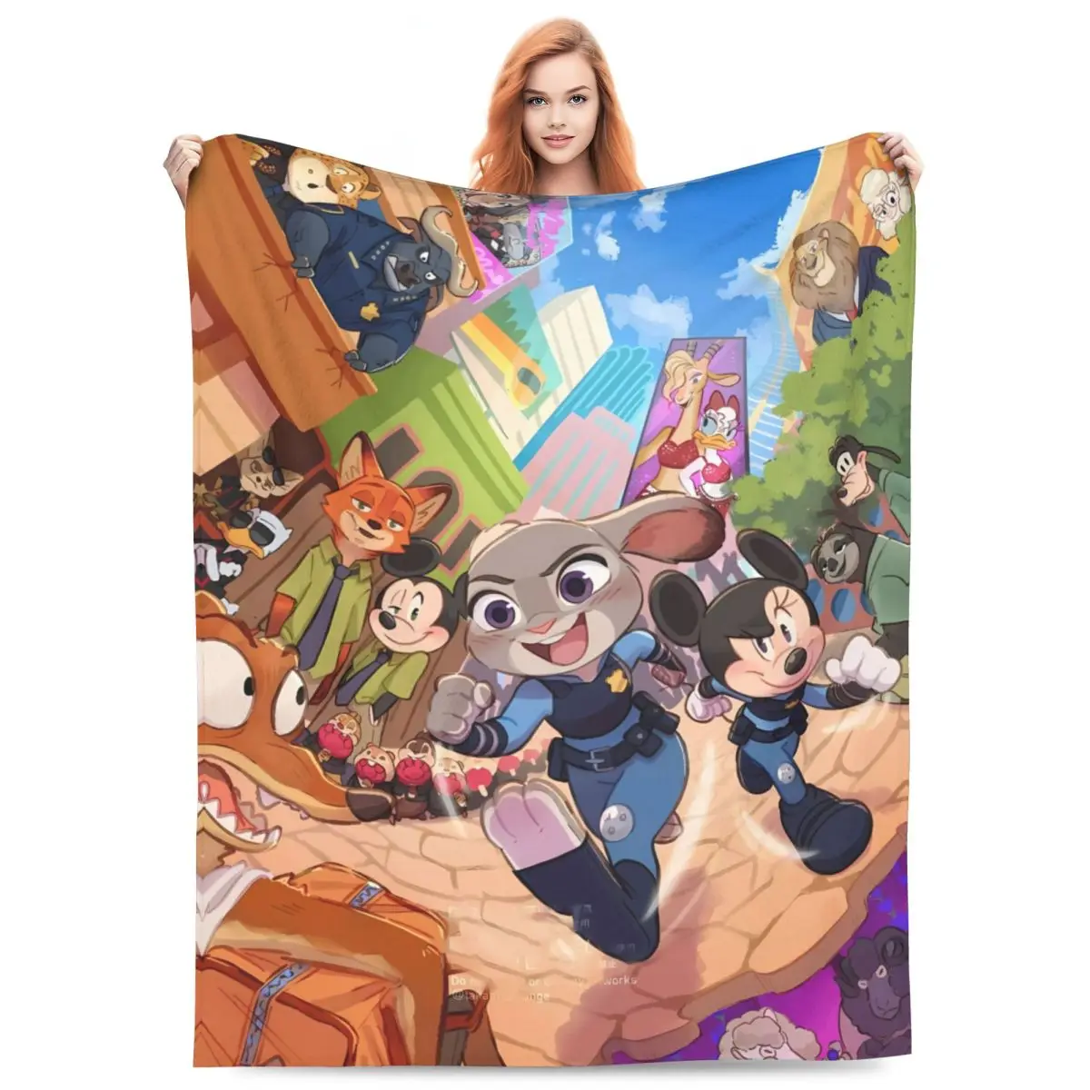 Zootopia Nick Judy Cartoon Blanket Camping Flannel Throw Blanket For Outdoor Super Warm Customized Quality Bedspread Gift Idea