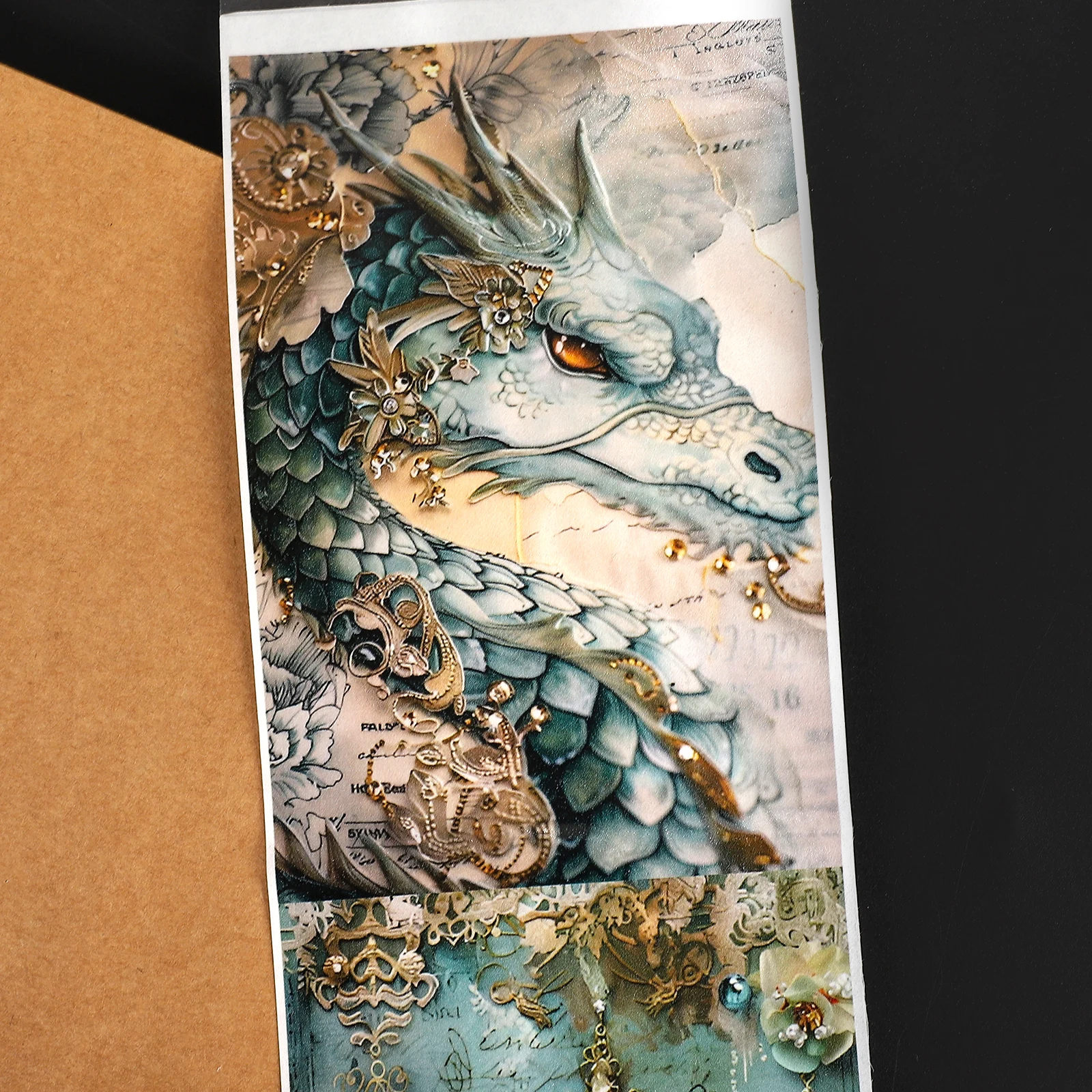 80mm*200cm Vintage Dragon Flower Jewelry Landscape Washi Tape Creative DIY Journal Material Collage Stationery - Image 6