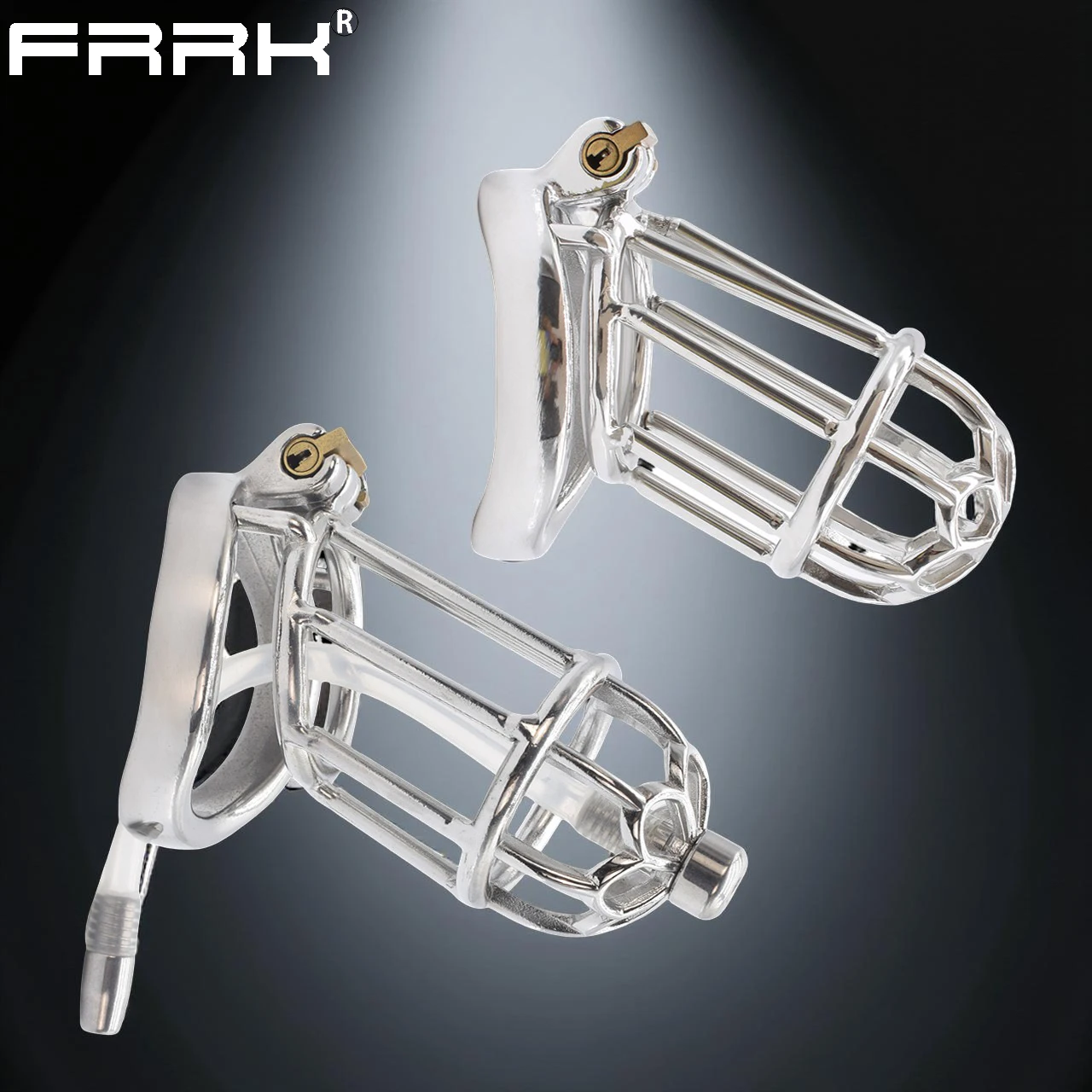 FRRK-10 Lijn Rechte Holle Mannelijke Kuisheidskooi Penis Onthouding Terughoudendheid Apparaat Lockcock Mannen Slave Games Erotisch voor Femboy 18 +