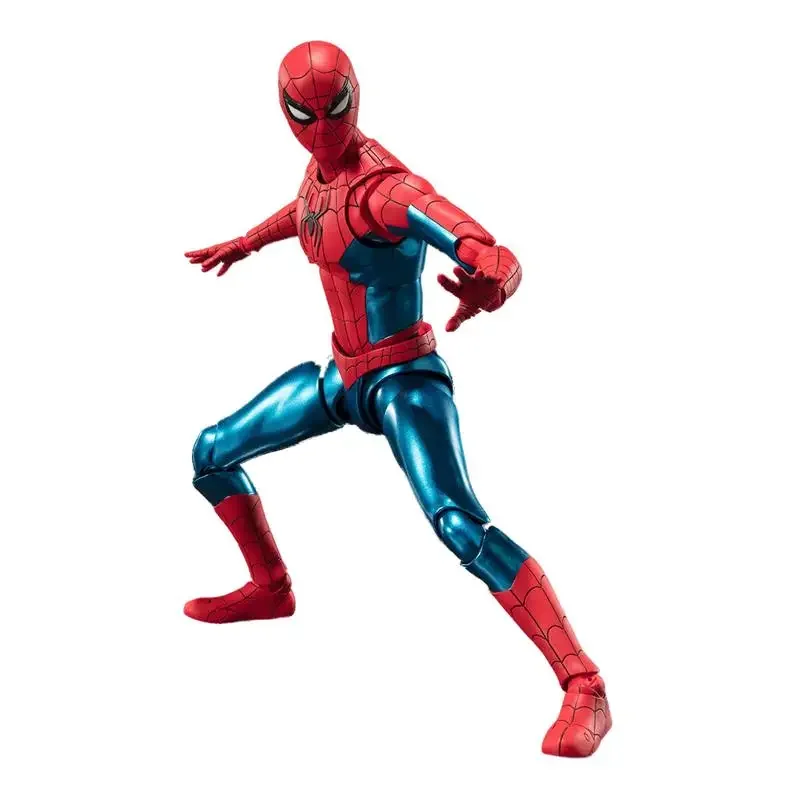 بانداي S.H.Figuarts الأصلي مارفل سبايدر مان: نو واي هوم بيتر باركر بدلة جديدة باللونين الأحمر والأزرق هدية عيد ميلاد #6