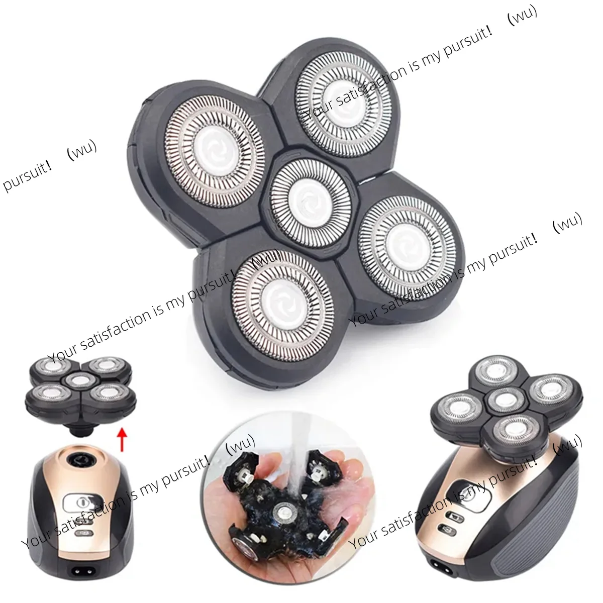 2PCS Replacement Shaver Electric Shaver 5D Independently 5 Cutter Floating Stainless Steel Shaver Blade