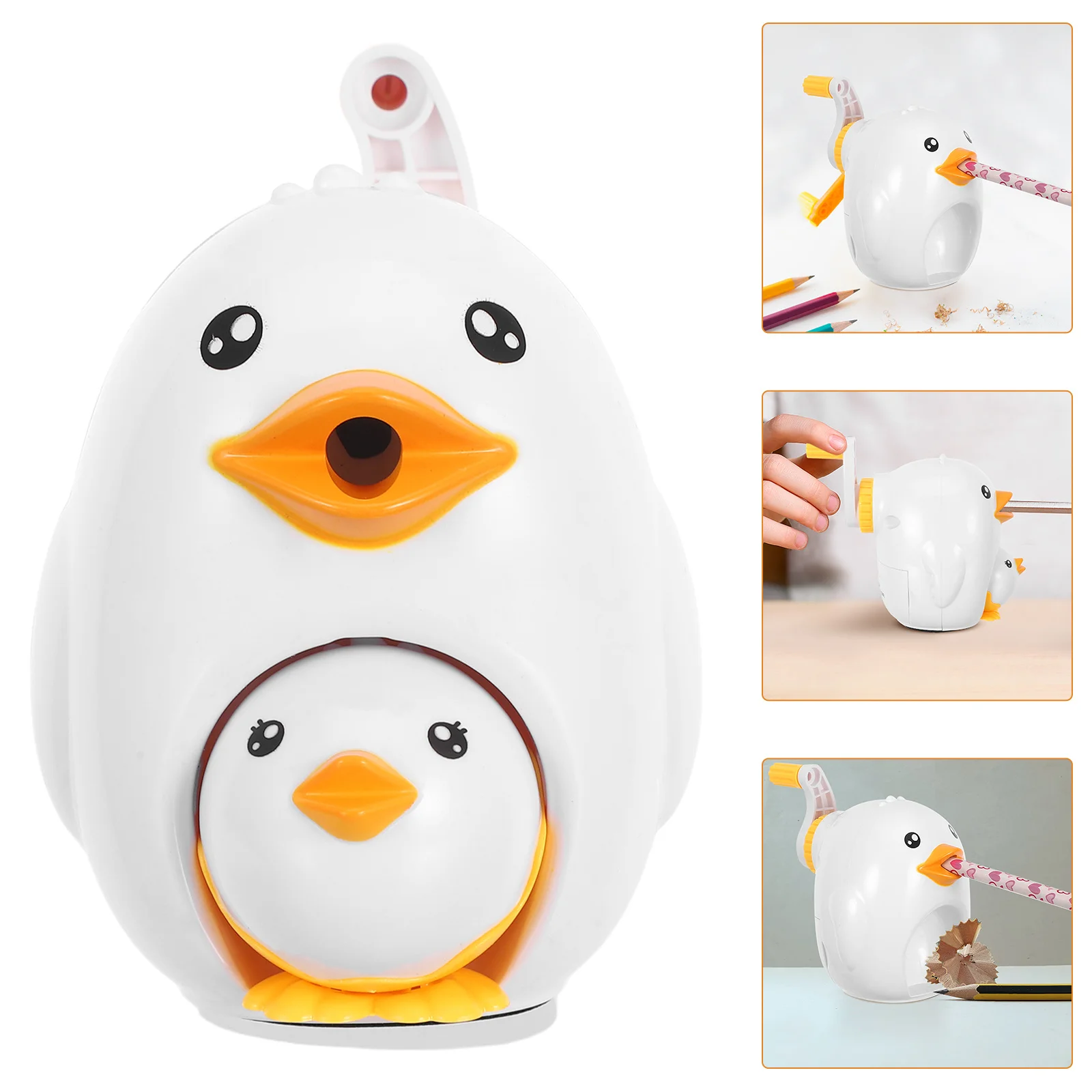 

Plastic Duck Pencil Sharpener White Creative Sharpener Lightweight for Kids Students School Office Drawing Supplies