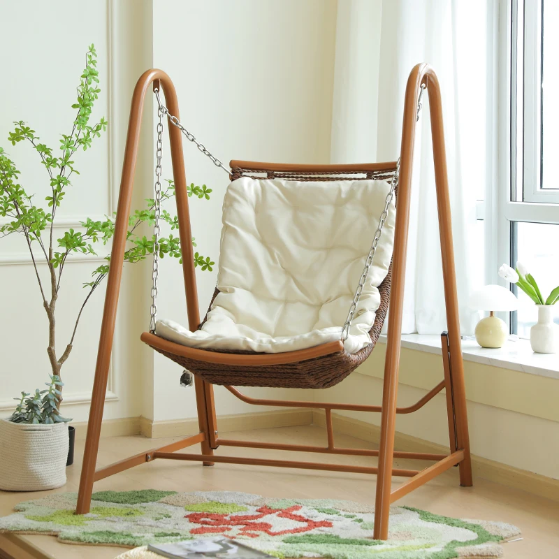 *qz Balcony Patio Garden Napping Rocking Chair Swing Bird's Nest Rattan Chair Sub Rocking Chair