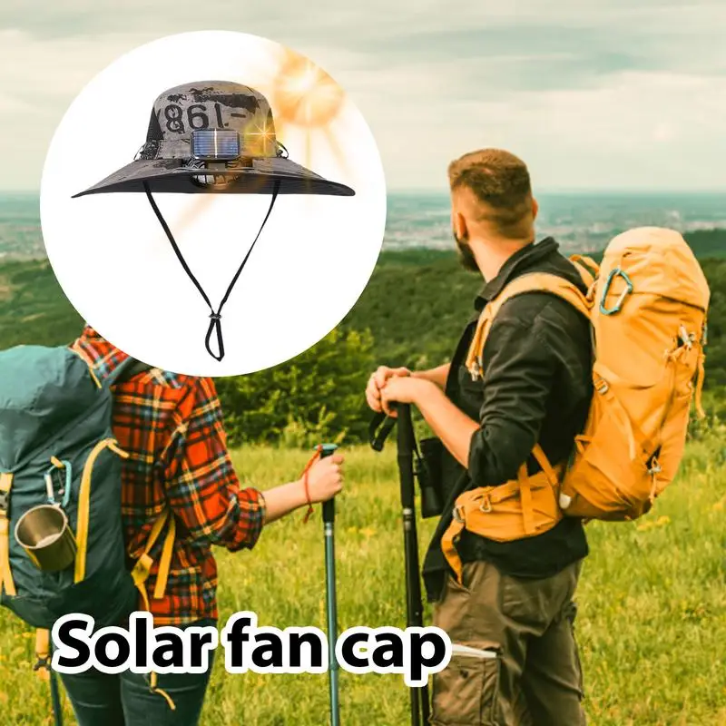 Hat With Solar Fans Built In Strong Wind Sun Hat Rechargeable Lightweight Wide Brim Fishing Hat For Men Outdoor Sunshade For