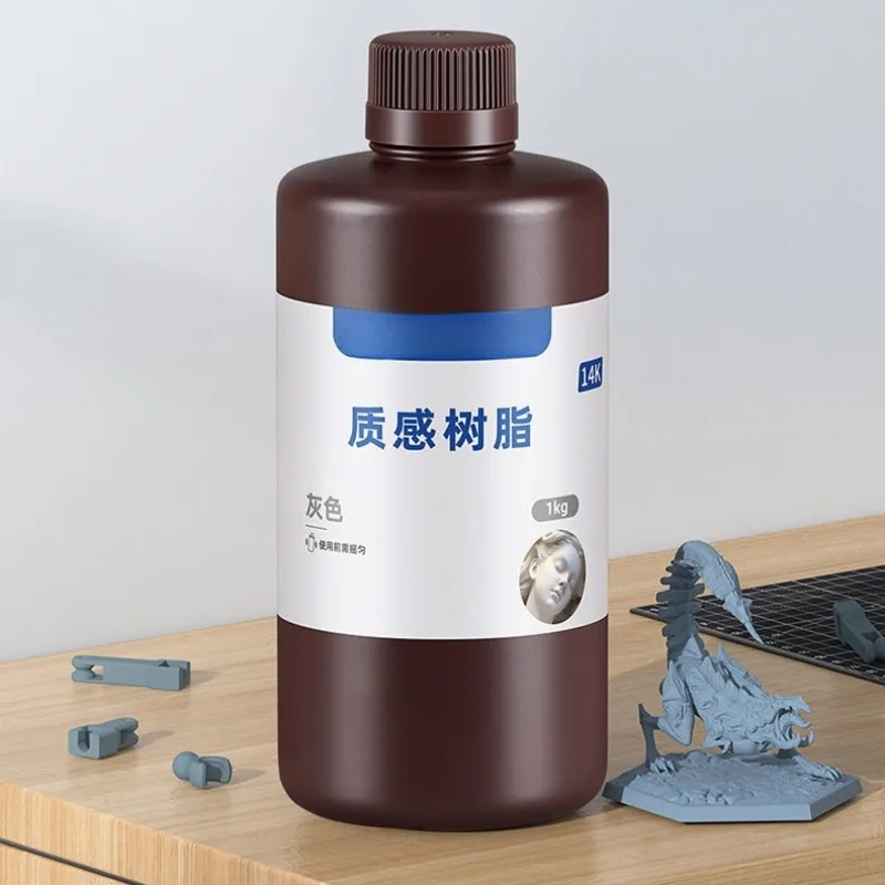 14K High Definition Light‑curing Resin 1KG Pack Textured Surface 3D Printing Material for Photocuring Printer Application