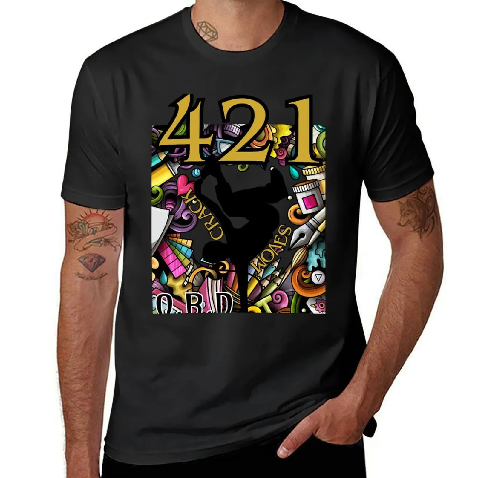 O.B.D 421 B-boy T-Shirt anime sweat vintage clothes shirts graphic tees plain black t shirts men