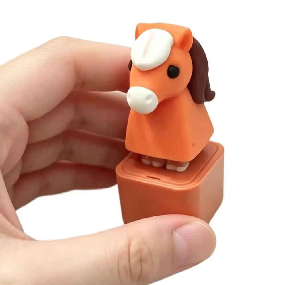 Rechargeable Horse Sound Toy Cute Horse Keychain Sound Making Stress Relief Fidget Toy Desk Ornament Pendant Gift For Friends