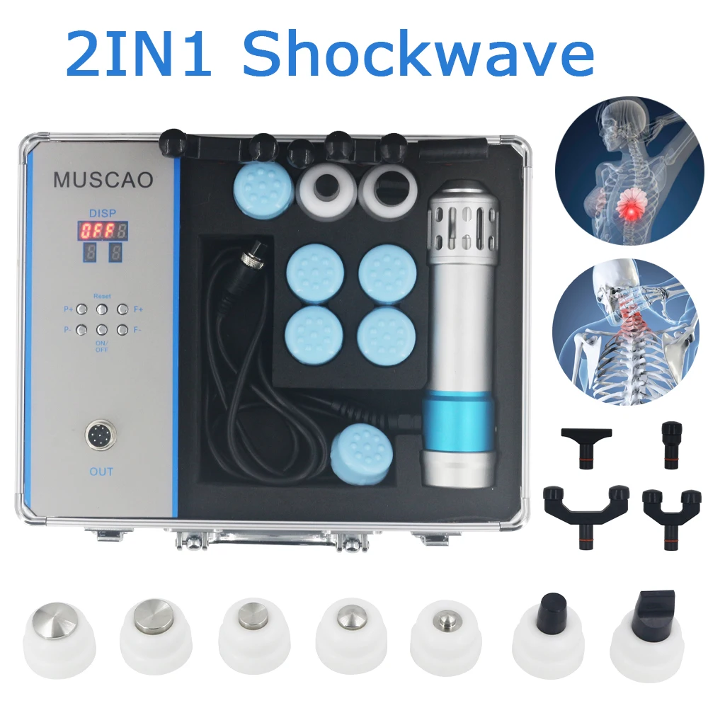 Top Quality Shockwave Devices For Erectile Dysfunction Professional 2in1 Shock Wave Therapy Machine Pain Body Relief Massager