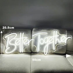 Better Together Neon Sign Light with Dimmable Switch, Wedding LED Sign for Room, Engagement Party, Anniversary, Mr and Mrs