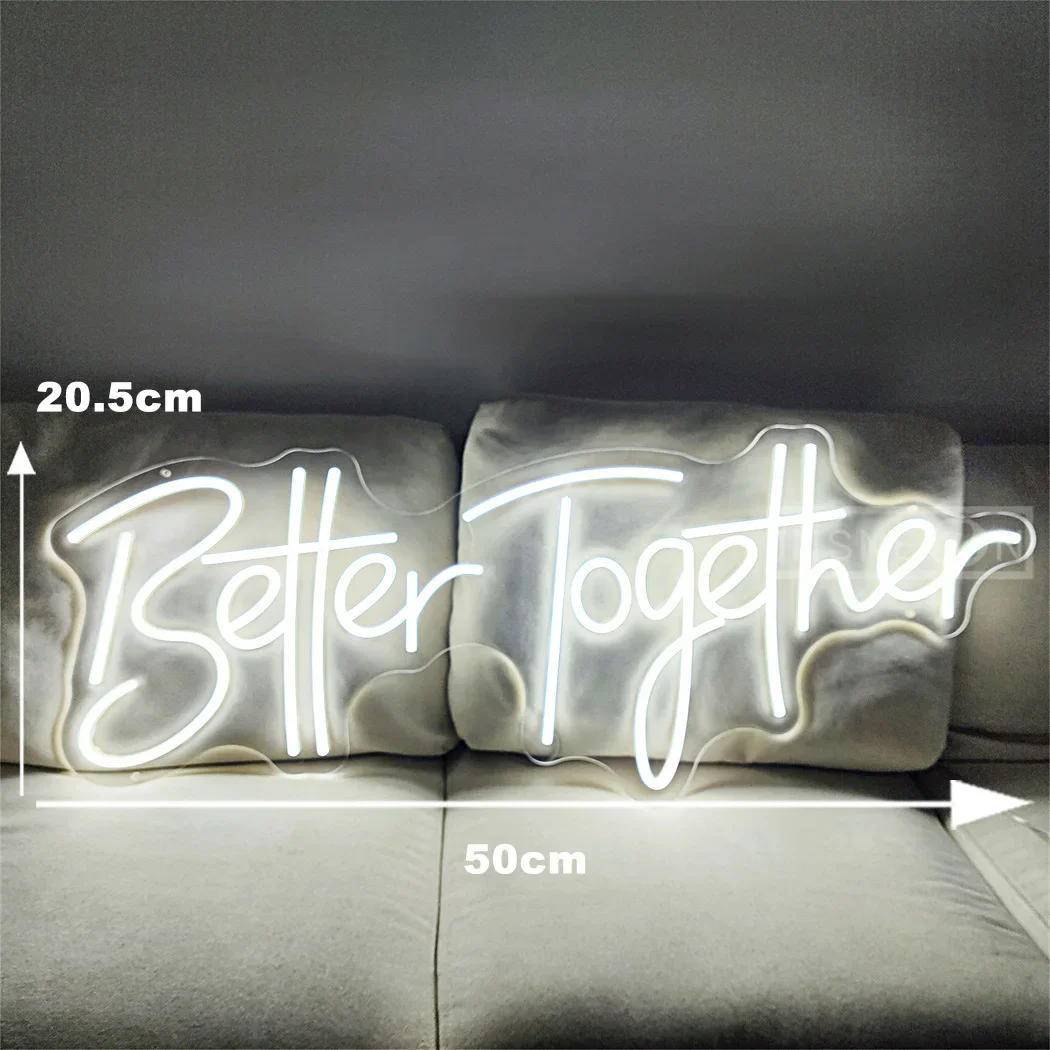 better together neon sign light interruptor regulavel sinal led de casamento para quarto festa de noivado aniversario senhor e senhora 01