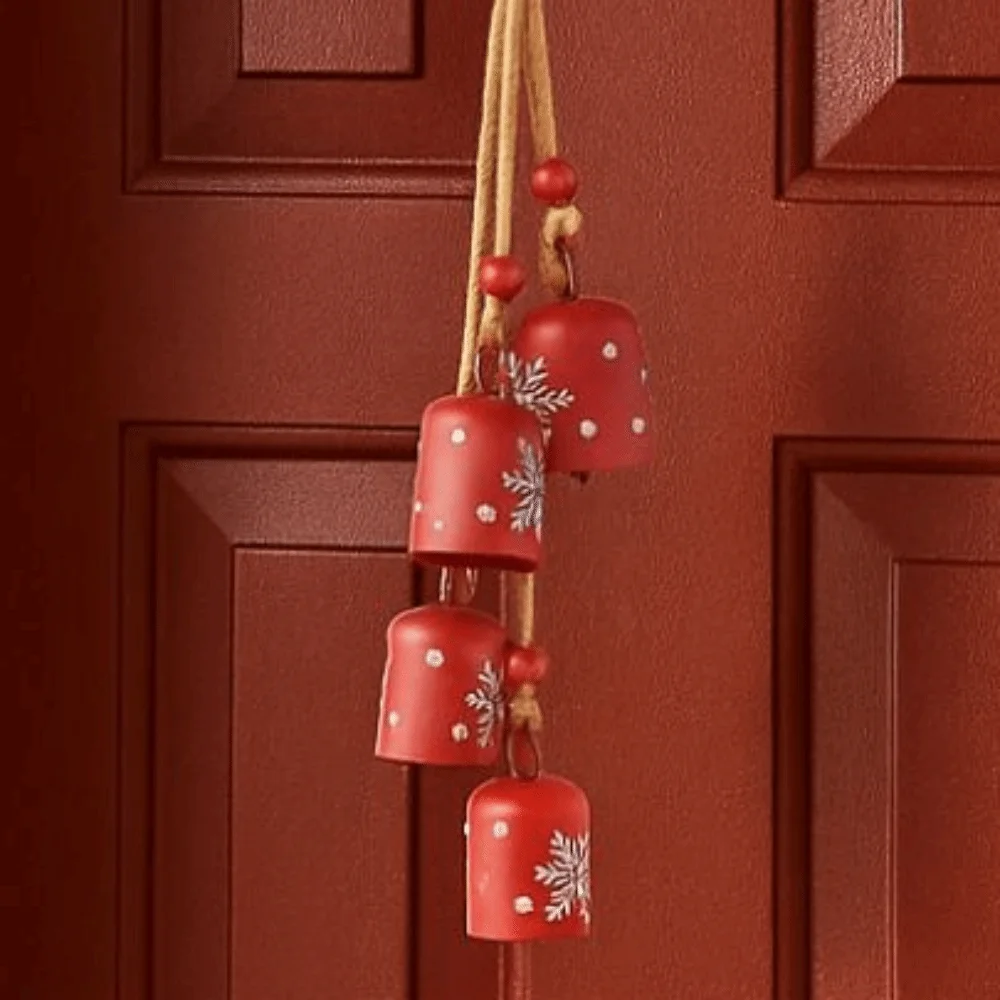 خمر شجرة عيد الميلاد أجراس سلسلة DIY سحر الحديد الفن جدار شنقا أجراس ندفة الثلج الإبداعية أجراس قلادة عيد الميلاد الديكور #3