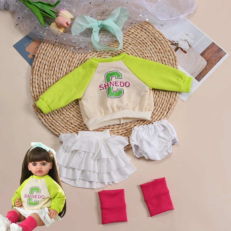 Fashion Cute 55cm Reborn Doll Clothes Baby Reborn Clothes Accessories Kids Doll Dress Up DIY Handmade Girl Reborn Dolls Toys