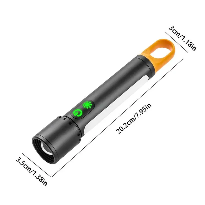 Powerful Flashlight Zoomable Flashlight Multi-functional Long-range Portable Strong Flashlight With Magnetic Hook And Side Light