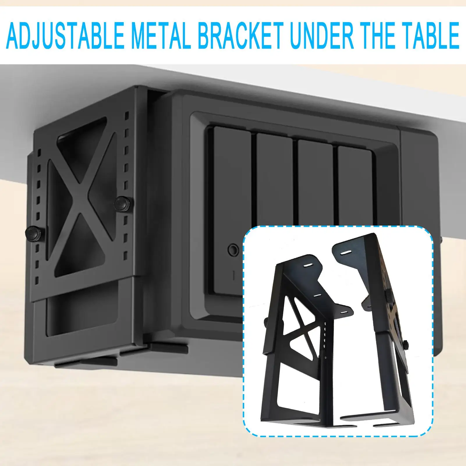 Under Desk Computer Holder Computer Adjustable Stand Adjustable Space-Saving PC Mount for Bedroom Home Workstation Dorm Small