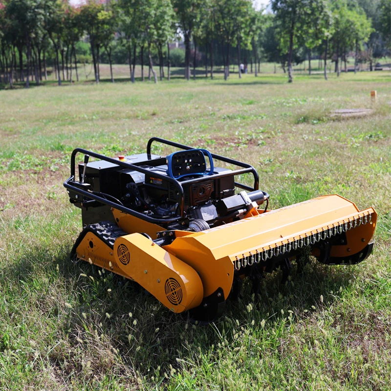 

Customized Ce certified engine small tracked remote control robot lawn mower all terrain