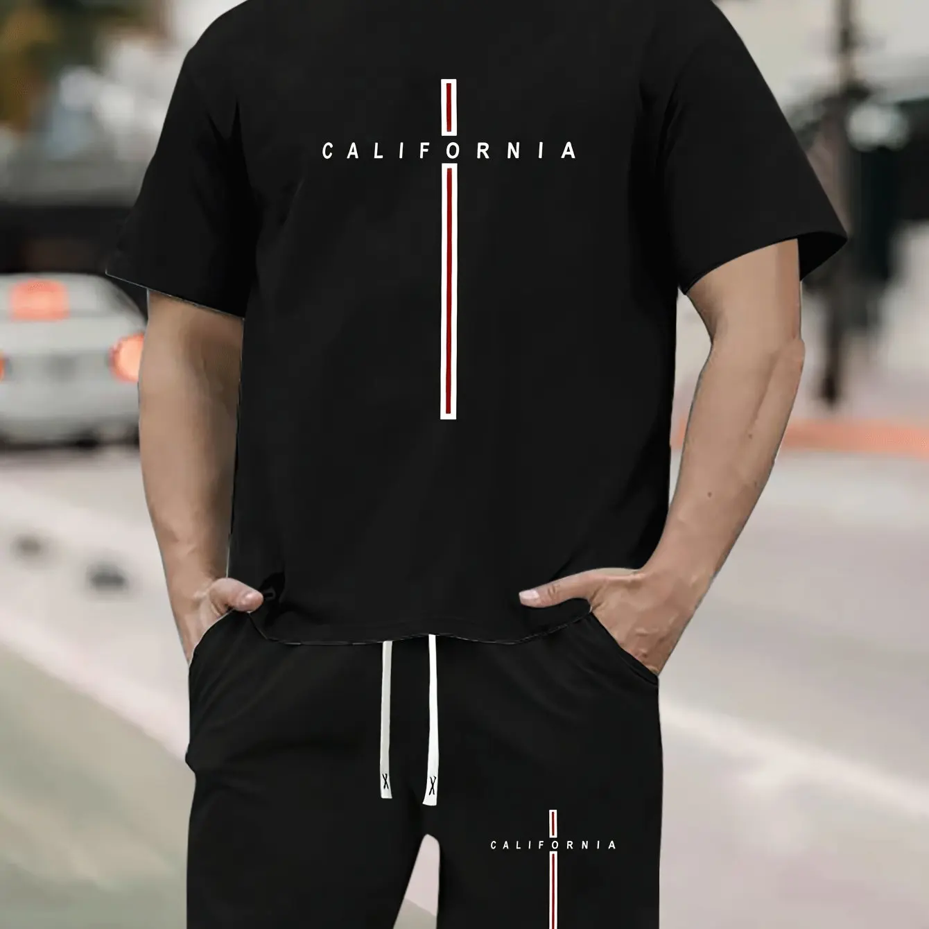 

Best-selling men's sports set T-shirt and shorts, suitable for sports, fitness, training, running, quick-drying and breathable