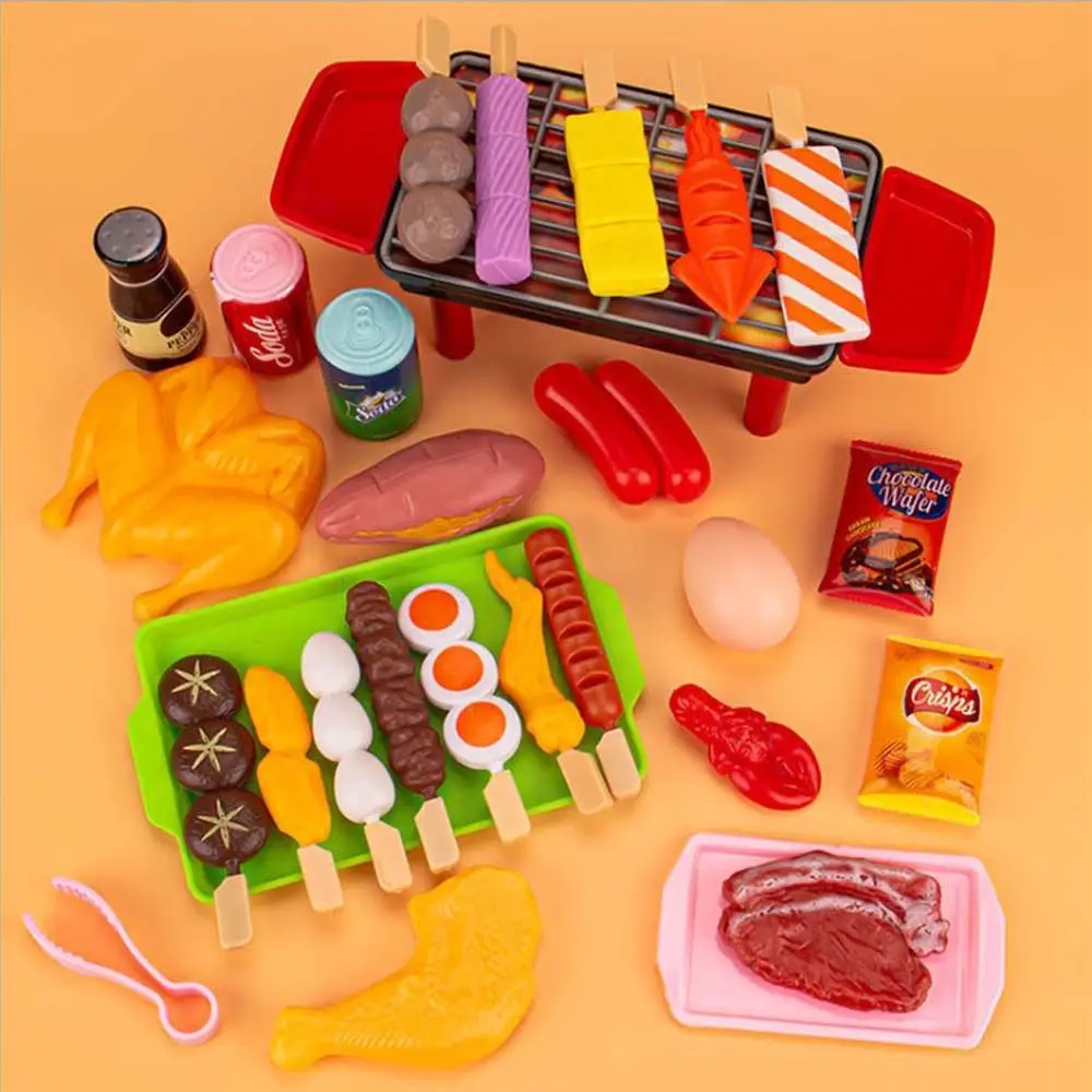 Artificial  Foods Simulate BBQ Toys Set Simulation Cookware Pretend Play Kitchen Kids Toys Role Play Simulation Barbecue Toy