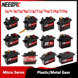 NEEBRC 2g 4.3g 5g 8g 12g 21g 7kg 12kg 23kg Micro Servo for 1/10 1/12 1/16 1/18 RC Plane Drone Helicopter Mini Car Robot Toys