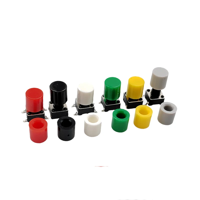100Pcs/Lot 6*6 DIP Switch 6*6*4.3mm 6/7/8/9/10/11/12/13/14/17 6X6 4Pin Tactile Tact Push Button Micro Self-reset Switches Cap