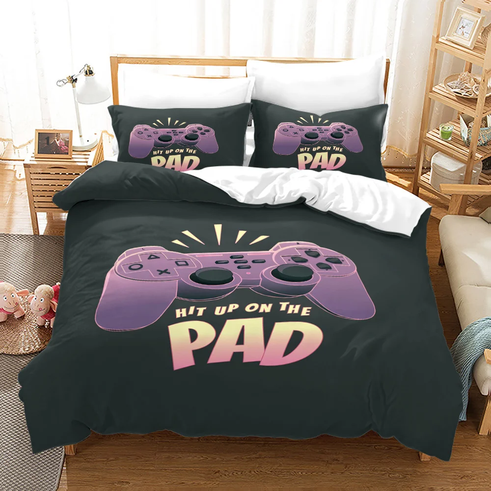 Gaming Duvet Cover Set Gamer Room Decor for Boys Kids Teens Video Games Twin Bedding Set Gamepad Bedspread Decor Home