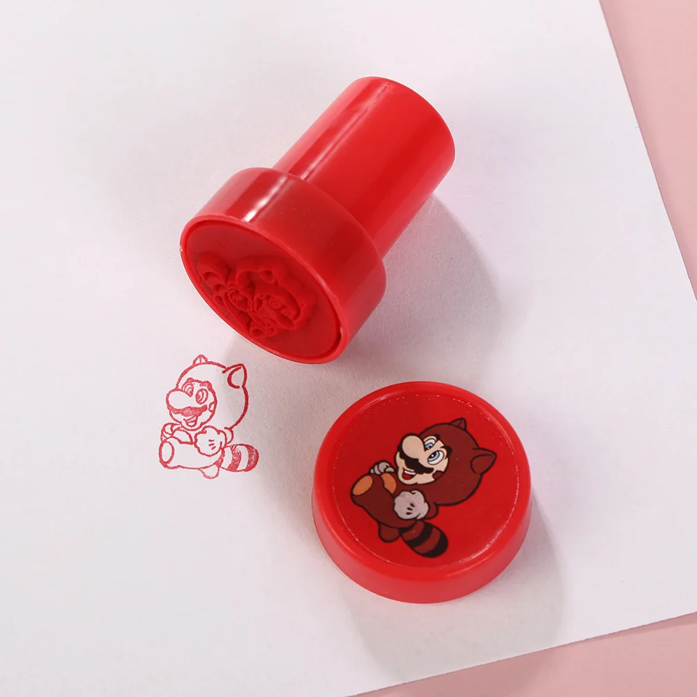 Timbres Super Marios pour enfants, 12 pièces, figurines d'action, chevalière pour enseignant, récompense, accessoire pour enfants, jouets classiques, cadeau