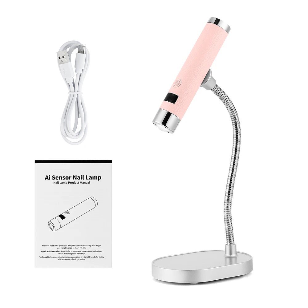 Draagbare nageldroger Licht UV-nagellamp Oplaadbare gelnagellamp met flexibele slang LED-therapielicht Nail Art Tools