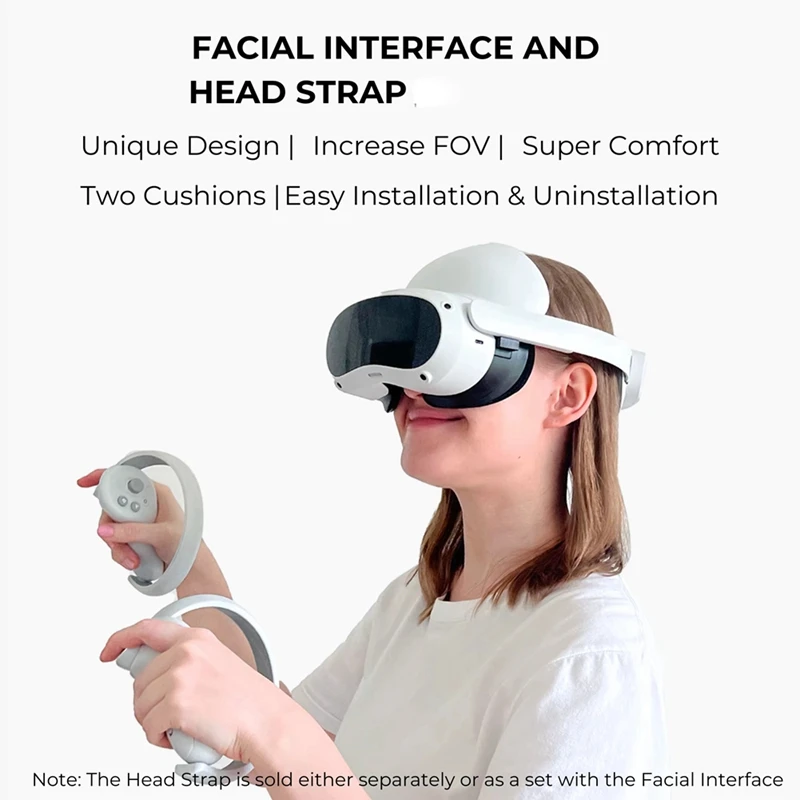 AAAN-Face Cover Facial Interface Face Mask And Head Strap For Pico 4 Ultra, VR Headset Accessories For PICO 4/ULTRA/PRO