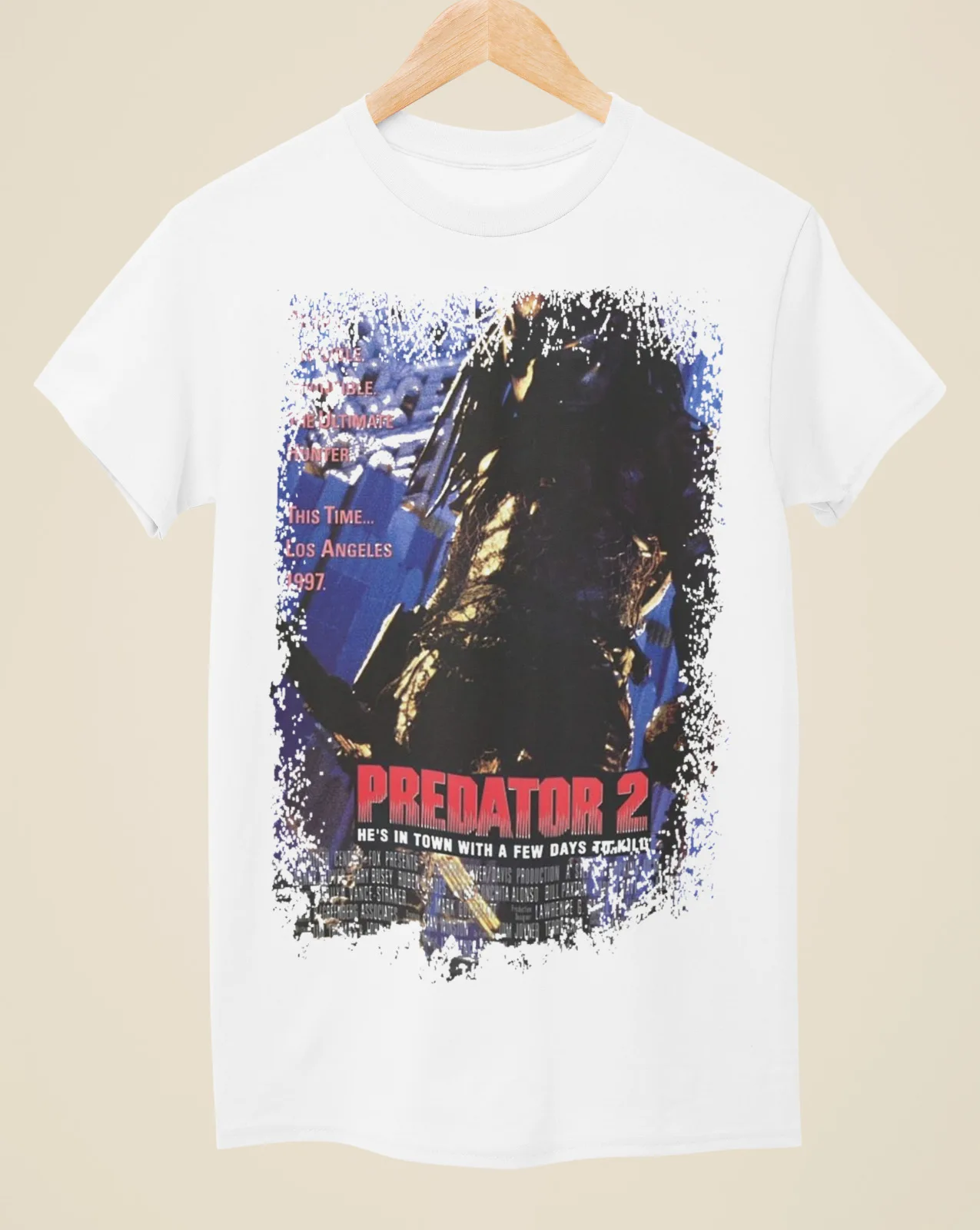 Predator 2 - Movie Poster Inspired Unisex White T-Shirt